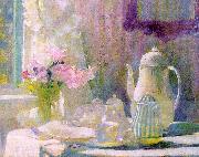 Hills, Laura Coombs Breakfast oil painting